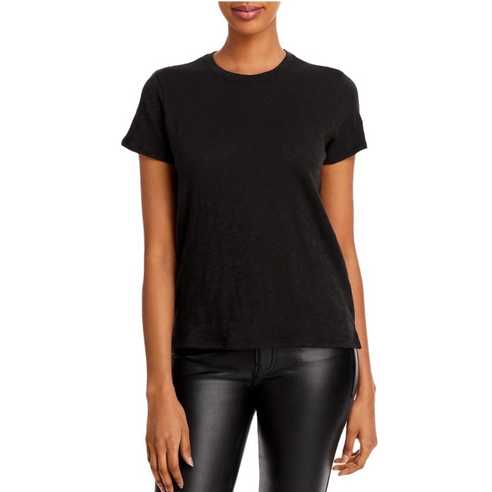 ATM Anthony Thomas Melillo Schoolboy Crewneck Tee Black Slub Cotton AW1145-FK XS